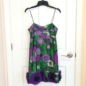 Nanette Lepore Purple Floral Cocktail Dress